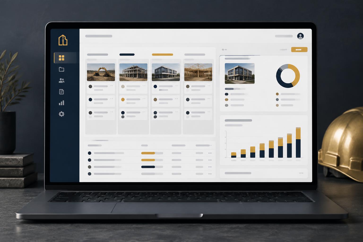 Illustrative construction CRM dashboard concept